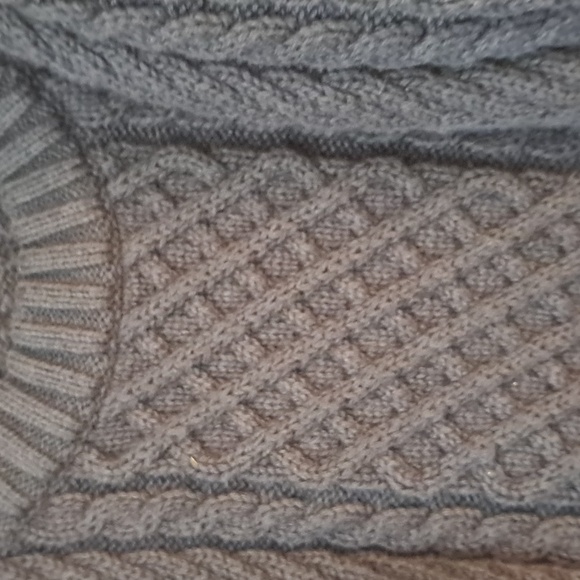 J.Crew‎ Womens Navy Cableknit Crewneck Pullover Sweater Puff Sleeves MED - Picture 7 of 7